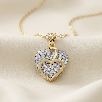 Diamond pavé heart pendant
Gold heart pendant necklace
Pavé diamond heart necklace
Open heart diamond pendant
Gold diamond heart charm
Sparkling heart pendant
Elegant heart necklace
Luxury diamond pendant
Heart shaped gold necklace
Diamond heart jewelry pendant