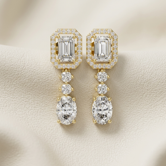 Emerald cut diamond drop earrings in yellow gold
Luxury emerald halo diamond drop earrings
Elegant yellow gold diamond dangle earrings
Fine jewelry emerald cut drop earrings
Premium diamond drop earrings with halo
Sparkling emerald cut diamond earrings
Modern yellow gold diamond dangle earrings
Brilliant diamond drop earrings close up
Designer emerald cut diamond earrings
Luxury diamond earrings product photo