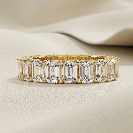Yellow gold emerald cut diamond eternity band
Luxury emerald cut diamond eternity band in yellow gold
Elegant emerald cut diamond eternity band with shared prong setting
Fine jewelry emerald cut diamond band close up
Sparkling yellow gold emerald cut eternity band
Premium emerald cut diamond eternity band for women
Designer emerald cut diamond band with continuous diamonds
Modern yellow gold emerald cut eternity band
Timeless emerald cut diamond eternity band
Classic yellow gold emerald cut diamond eternity