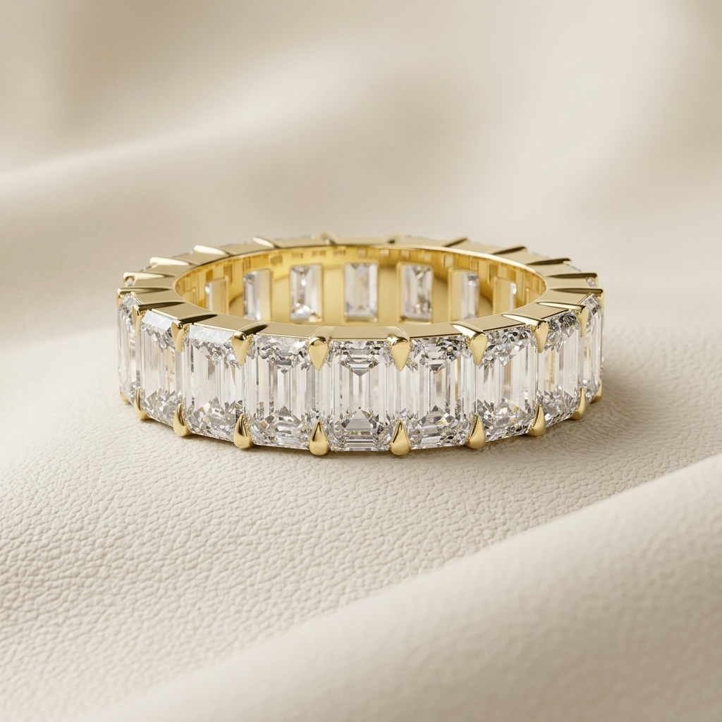 Emerald cut eternity diamond band.
Yellow gold eternity diamond band.
Emerald cut diamond eternity.
Full eternity diamond band.
Emerald diamond wedding band.
Luxury eternity diamond band.
Gold band with emerald diamonds.
Classic emerald eternity band.
Brilliant emerald diamond band.
Elegant eternity diamond band.