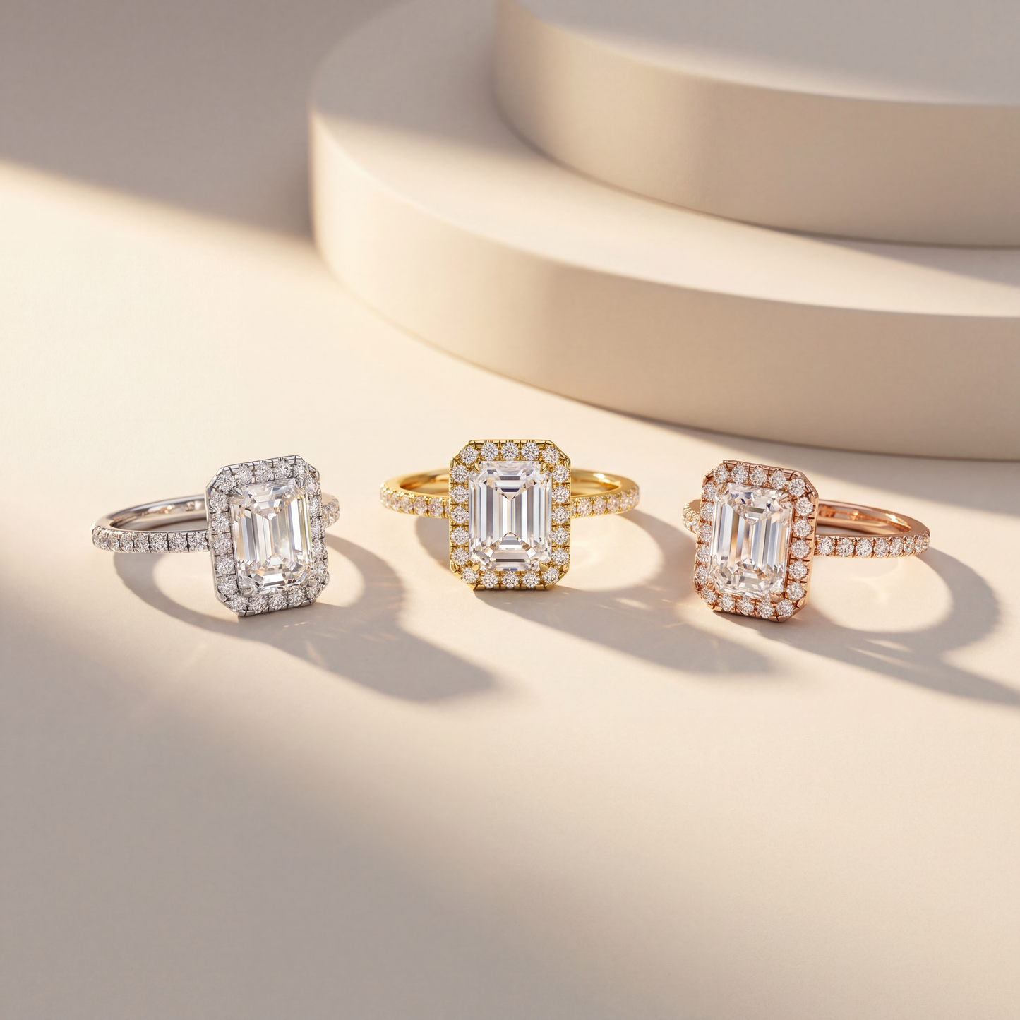 Emerald Cut Halo Diamond Ring Three Gold Colors
Emerald Halo Diamond Rings in White Yellow Rose Gold
Three Gold Emerald Cut Halo Diamond Rings
Emerald Cut Diamond Halo Ring Metal Comparison
White Yellow Rose Gold Halo Diamond Rings
Emerald Cut Halo Ring in Three Gold Finishes
Three Color Emerald Diamond Halo Ring Collection
Emerald Halo Diamond Rings Gold Color Options
Emerald Cut Diamond Ring White Yellow Rose Gold
Three Metal Emerald Cut Halo Diamond Ring Display