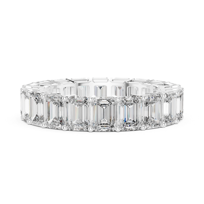 Emerald Cut Diamond Eternity Ring Front View in White Gold
White Gold Emerald Diamond Eternity Band Front View
Emerald Cut Diamond Wedding Band Straight View
Full Eternity Emerald Diamond Ring White Gold Front Angle
Emerald Diamond Band Ring Prong Set Design
White Gold Emerald Cut Diamond Eternity Ring
Emerald Diamond Ring Front Perspective View
Continuous Emerald Diamond Band in White Gold
Emerald Cut Diamond Eternity Band Close View
White Gold Full Eternity Diamond Wedding Band