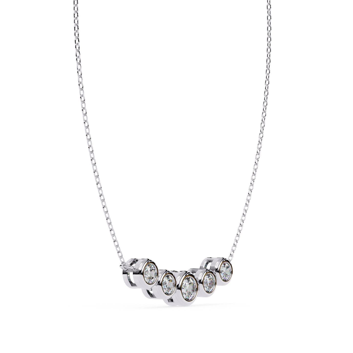 White Gold Round Diamond Necklace Side View
Five Stone Round Diamond Necklace White Gold Side View
White Gold Diamond Necklace Side Design
Round Diamond Bezel Necklace White Gold Side View
White Gold Necklace With Round Diamond Details
Five Round Diamond Chain Necklace White Gold
White Gold Diamond Necklace Profile View
Round Diamond Necklace Setting White Gold Side
White Gold Bezel Diamond Necklace Design
White Gold Diamond Necklace With Circular Stones