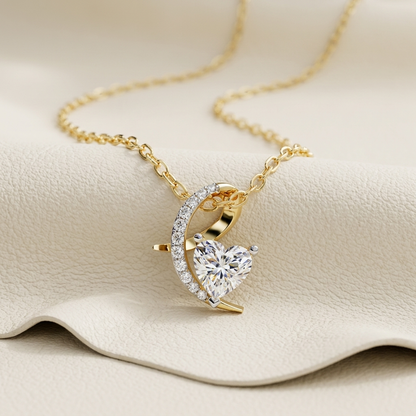 Yellow gold floating heart solitaire diamond pendant necklace
Elegant heart shaped pendant with floating solitaire diamond
Luxury yellow gold heart necklace featuring a brilliant cut diamond
Fine jewelry floating heart pendant with pavé diamond accent
Contemporary yellow gold heart pendant with heart cut diamond
Premium heart solitaire diamond necklace on delicate gold chain
Designer floating heart pendant with sparkling heart shaped diamond
Romantic yellow gold heart pendant necklace close up
Stylish heart