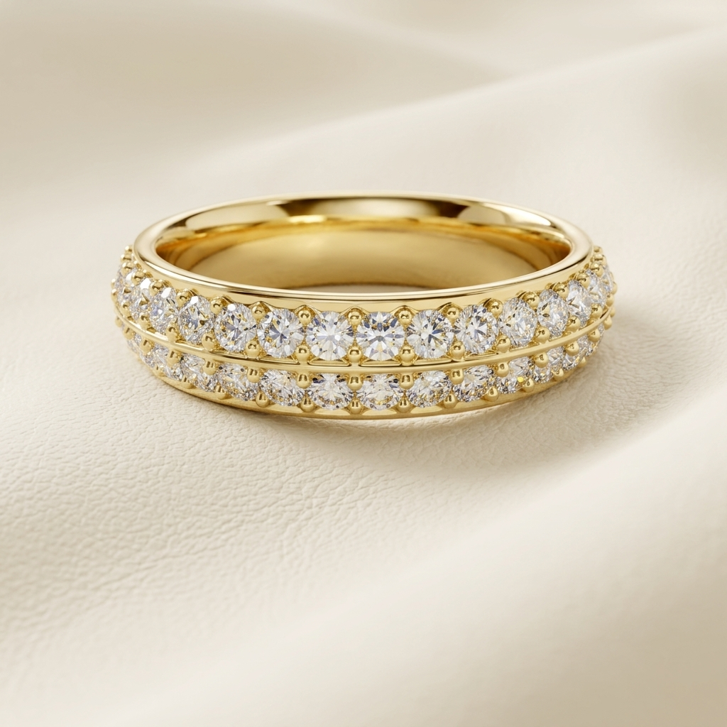 Gold diamond band ring close up
Elegant gold band with diamonds
Luxury diamond band ring design
Yellow gold diamond ring band
Premium diamond band jewelry
Classic gold diamond band style
Fine jewelry diamond band ring
Sparkling diamond band close view
Stylish gold ring with diamonds
Beautiful diamond band ring