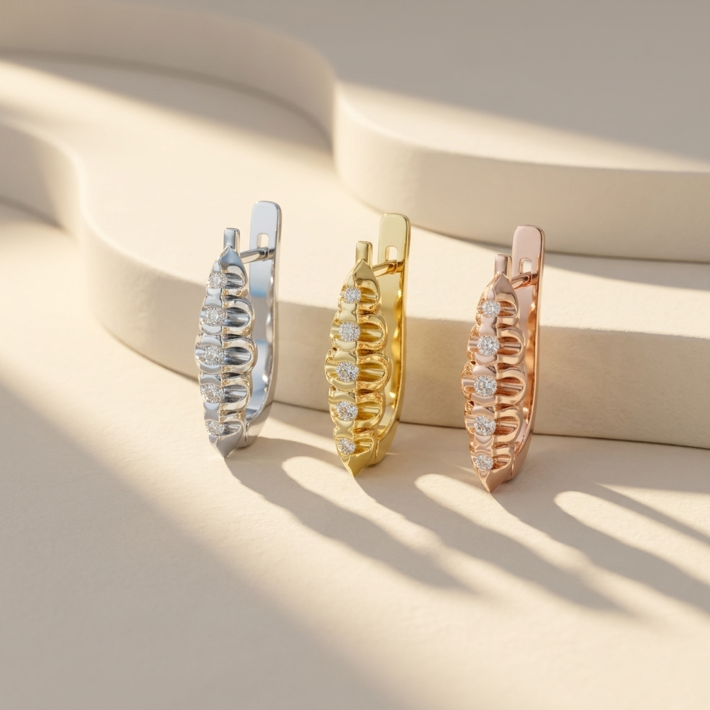 Graduated diamond huggie earrings in white yellow and rose gold
Luxury diamond huggie earrings in three gold finishes
Elegant graduated diamond earrings collection
Fine jewelry diamond huggie display
Premium three tone diamond earrings
Modern graduated diamond jewelry collection
Sparkling gold huggie earrings showcase
Designer diamond earrings comparison
Contemporary diamond huggie collection
Luxury graduated diamond earrings display