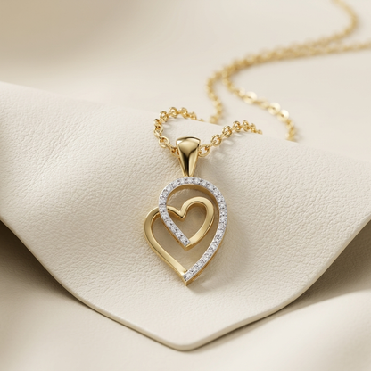 Yellow gold infinity heart diamond pendant necklace
Elegant infinity inspired heart pendant with diamond accent
Luxury yellow gold heart pendant featuring pavé diamonds
Fine jewelry infinity heart necklace on gold chain
Contemporary open heart diamond pendant in yellow gold
Premium heart shaped gold pendant with sparkling diamonds
Stylish infinity heart diamond necklace close up
Designer yellow gold heart pendant with diamond outline
Romantic infinity heart pendant necklace on soft background
Modern yellow 