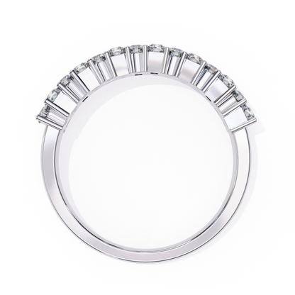 Inside view of diamond band in white gold