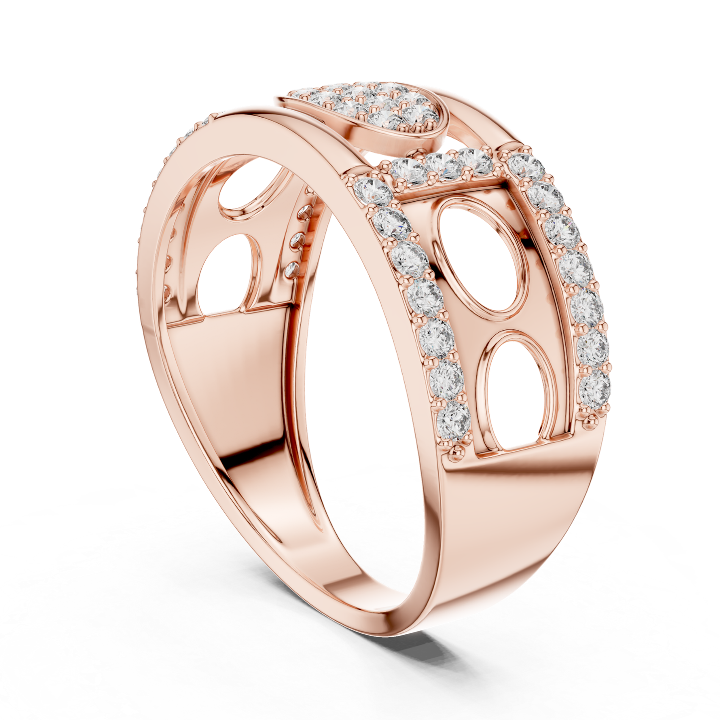 Angle view rose gold oval diamond designer ring
Rose gold ring with oval diamond cluster top detail
Luxury rose gold round diamond fashion ring
Elegant rose gold pave diamond statement ring
Modern rose gold designer ring with diamonds
Premium rose gold oval motif diamond ring
Fine jewelry rose gold diamond ring perspective view
Contemporary rose gold openwork diamond ring
Beautiful rose gold ring with sparkling diamonds
Trendy rose gold oval diamond ring angle view