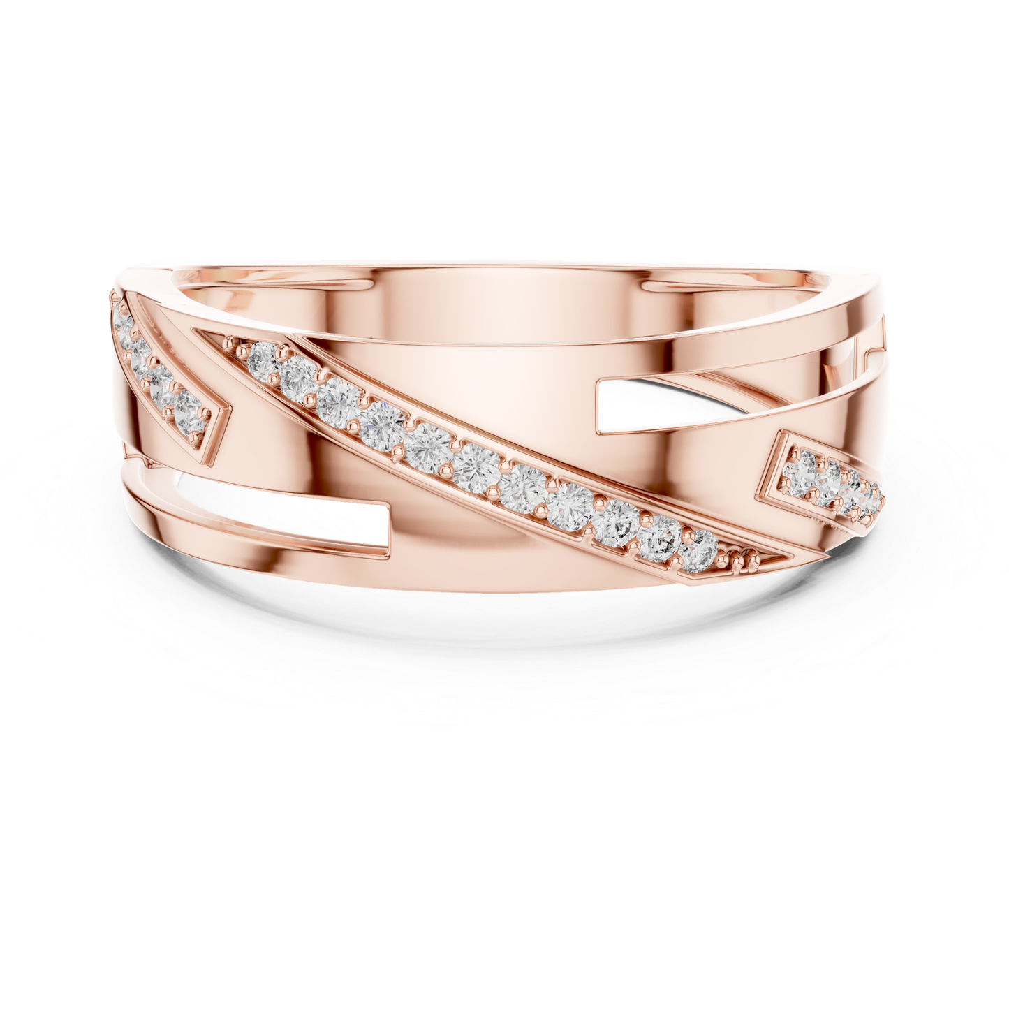 Rose gold geometric ring with round diamonds
Luxury rose gold diamond band ring design
Elegant rose gold ring with sparkling diamonds
Modern rose gold fashion ring for women
Stylish rose gold diamond ring with open accents
Premium rose gold statement ring with diamonds
Fine jewelry rose gold round diamond ring
Contemporary rose gold designer diamond band
Beautiful rose gold ring with pave diamonds
Trendy rose gold diamond ring with modern pattern