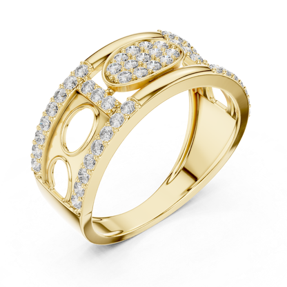 Perspective view yellow gold oval diamond ring
Yellow gold ring with oval diamond cluster design
Luxury yellow gold round diamond fashion ring
Elegant yellow gold pave diamond statement ring
Modern yellow gold designer ring with diamonds
Premium yellow gold oval motif diamond ring
Fine jewelry yellow gold diamond ring angle view
Contemporary yellow gold openwork diamond ring
Beautiful yellow gold ring with sparkling diamonds
Trendy yellow gold oval diamond ring perspective