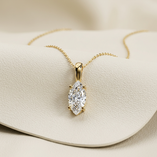 Yellow gold marquise diamond solitaire pendant necklace
Luxury marquise diamond pendant in yellow gold
Elegant marquise cut solitaire diamond necklace
Fine jewelry marquise diamond pendant close up
Sparkling marquise diamond pendant with delicate gold chain
Premium yellow gold marquise solitaire necklace for women
Designer marquise cut diamond pendant with four prong setting
Modern marquise diamond necklace in yellow gold
Timeless marquise cut solitaire diamond pendant
Classic yellow gold marquise diamond p