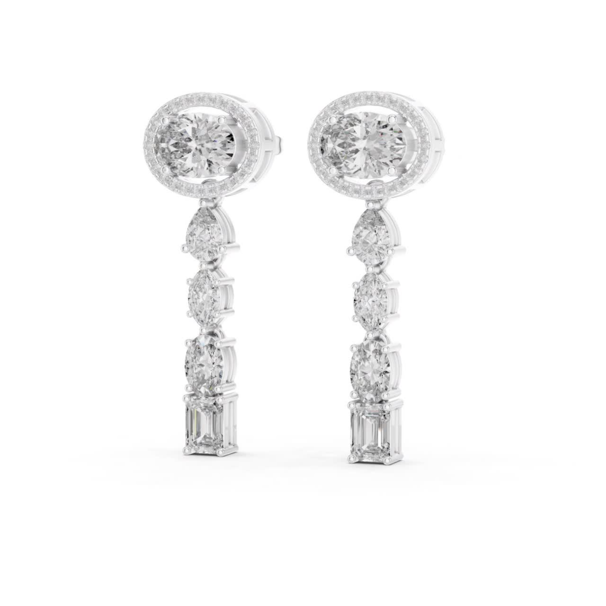 Side view white gold oval halo diamond earrings
White gold diamond drop earrings side angle
Oval halo diamond dangle earrings profile view
Side profile mixed shape diamond drop earrings
White gold linear diamond earrings side view
Oval halo earrings with side detailing
Side angle geometric diamond drop earrings
White gold multi shape diamond earrings profile
Diamond dangle earrings side view in white gold
Side profile oval halo diamond earrings