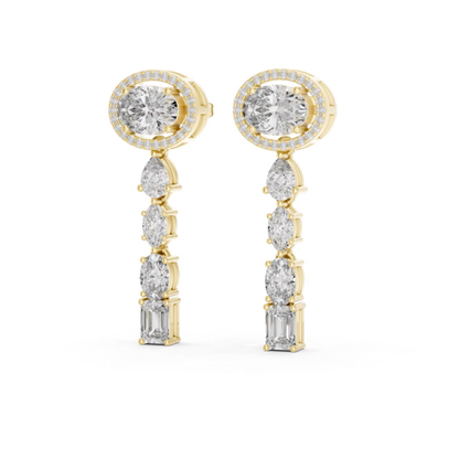 Side view yellow gold oval halo diamond earrings
Yellow gold diamond drop earrings side angle
Oval halo diamond dangle earrings profile view
Side profile mixed shape diamond drop earrings
Yellow gold linear diamond earrings side view
Oval halo earrings with side detailing
Side angle geometric diamond drop earrings
Yellow gold multi shape diamond earrings profile
Diamond dangle earrings side view in yellow gold
Side profile oval halo diamond earrings