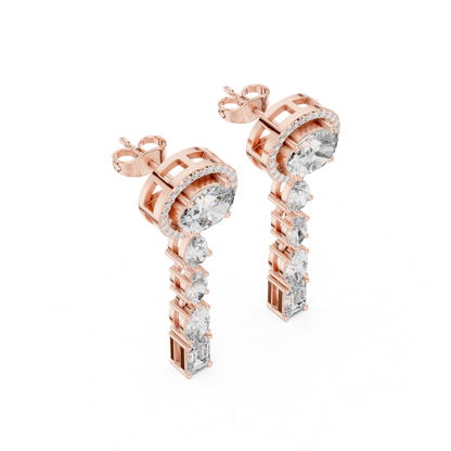 Rose gold oval halo drop earrings with diamonds
Oval diamond halo earrings with linear design
Rose gold dangle earrings with mixed diamond cuts
Oval halo and emerald cut diamond earrings
Multi stone diamond drop earrings in rose gold
Rose gold halo earrings with diamond drops
Oval center diamond dangle earrings for women
Rose gold designer diamond drop earrings
Diamond linear earrings with oval halo top
Rose gold elegant diamond drop earrings