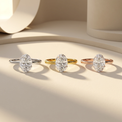 Oval lab grown diamond ring collection
Oval solitaire rings in three gold colors
Oval diamond engagement ring collection
Lab grown oval diamond solitaire rings
Oval cut diamond rings in gold
Luxury oval diamond ring collection
White yellow rose gold oval rings
Elegant oval lab grown diamond rings
Oval solitaire bridal ring collection
Classic oval diamond solitaire rings