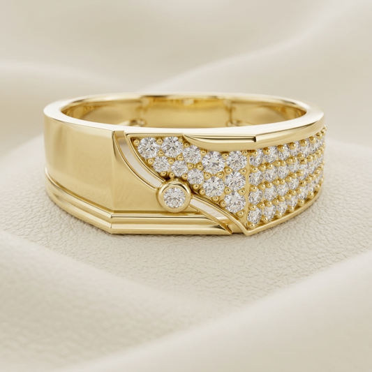 Yellow gold pavé diamond band ring
Wide yellow gold pavé diamond ring
Luxury pavé diamond band ring in yellow gold
Fine jewelry wide pavé diamond ring
Modern yellow gold diamond statement ring
Pavé diamond band ring with geometric detailing
Premium yellow gold pavé diamond ring
Contemporary wide diamond band in yellow gold
Handcrafted pavé diamond band ring
Elegant yellow gold pavé diamond band ring