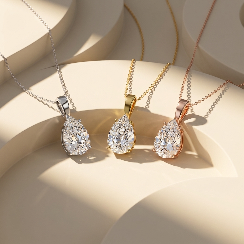 Pear Cut Diamond Solitaire Pendants In White Yellow And Rose Gold
Three Pear Shaped Diamond Solitaire Pendants Displayed Together
White Yellow And Rose Gold Pear Diamond Pendant Collection
Elegant Pear Cut Diamond Pendants In Three Gold Tones
Luxury Pear Shaped Diamond Solitaire Pendant Trio
Fine Jewelry Pear Diamond Pendants In Three Metal Finishes
Classic Pear Cut Diamond Pendant Collection
Three Gold Tone Pear Diamond Solitaire Pendants
Pear Shaped Diamond Pendant Set In White Yellow And Rose Gold
Sparkl