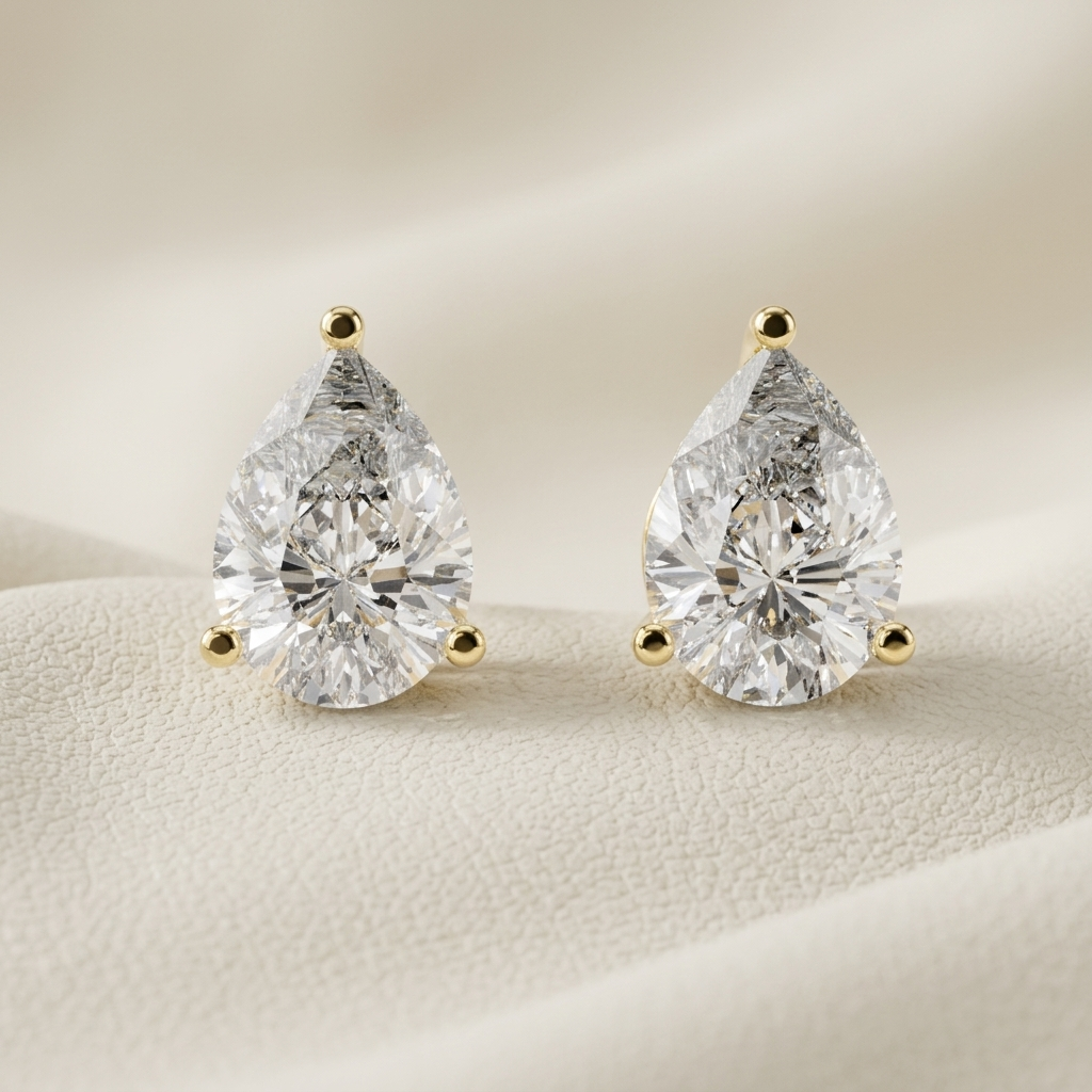 Yellow gold pear diamond stud earrings featuring brilliant pear-shaped solitaire diamonds.
Elegant pear-shaped diamond stud earrings crafted in polished yellow gold.
Luxury yellow gold pear diamond earrings with a classic three-prong setting.
Fine jewelry pear diamond stud earrings showcasing brilliant pear-cut diamonds.
Contemporary yellow gold pear solitaire diamond earrings with timeless elegance.
Premium pear-cut diamond stud earrings designed in polished yellow gold.
Designer yellow gold pear diamond e