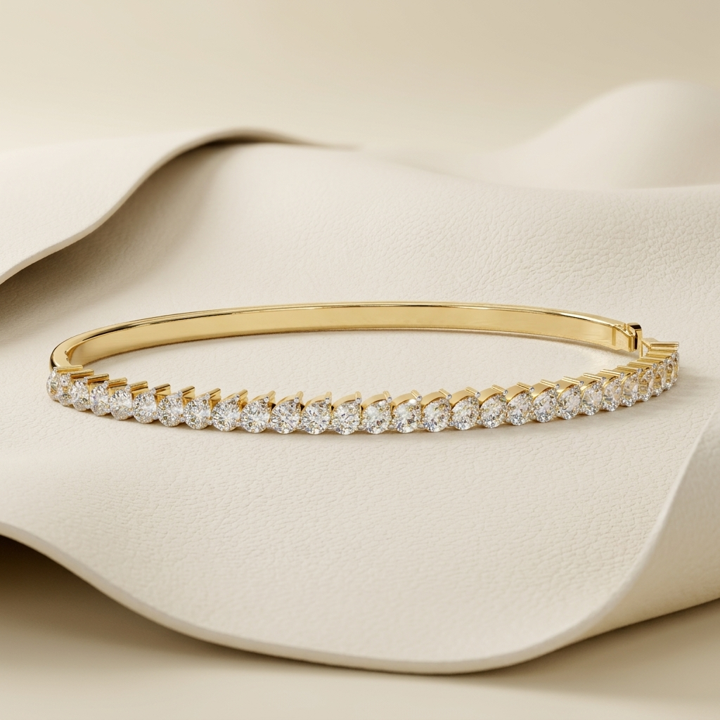 Pear Cut Diamond Tennis Bangle Front View Design
Curved Pear Diamond Bangle With Prong Setting
Elegant Pear Diamond Bangle Yellow Gold Finish
Pear Shape Diamond Bangle Fine Jewelry Design
Luxury Pear Diamond Bangle With Secure Clasp
Lab Grown Pear Diamond Bangle Polished Finish
Minimal Pear Diamond Tennis Bangle Side Profile
Modern Pear Diamond Bangle Half Eternity Style
Premium Pear Diamond Bangle With Open Gallery
Classic Pear Diamond Bangle Everyday Luxury