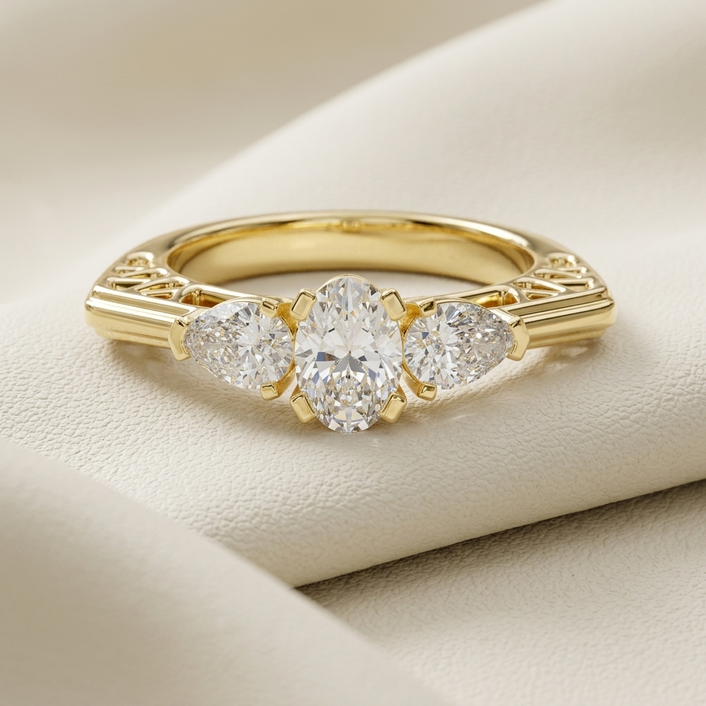 Pear three stone ring
Pear diamond gold ring
Three stone diamond ring
Yellow gold diamond ring
Pear cut engagement ring
Gold pear diamond ring
Elegant three stone ring
Luxury pear diamond ring
Classic gold diamond ring
Pear diamond engagement ring
