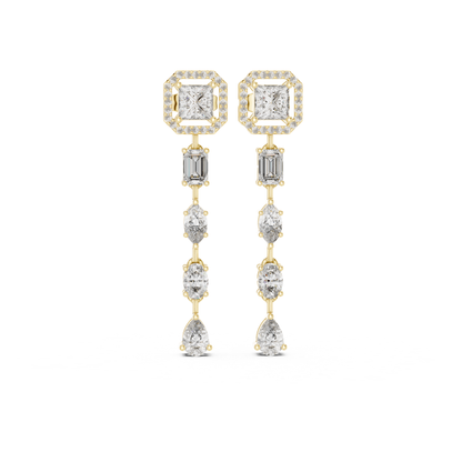 Yellow gold princess cut diamond drop earrings
Halo diamond dangle earrings with mixed cuts
Long diamond earrings in yellow gold setting
Princess and pear diamond drop earrings
Elegant diamond linear earrings for women
Yellow gold multi shape diamond earrings
Diamond drop earrings with halo top design
Luxury yellow gold diamond dangle earrings
Mixed cut diamond statement drop earrings
Modern princess diamond drop earrings