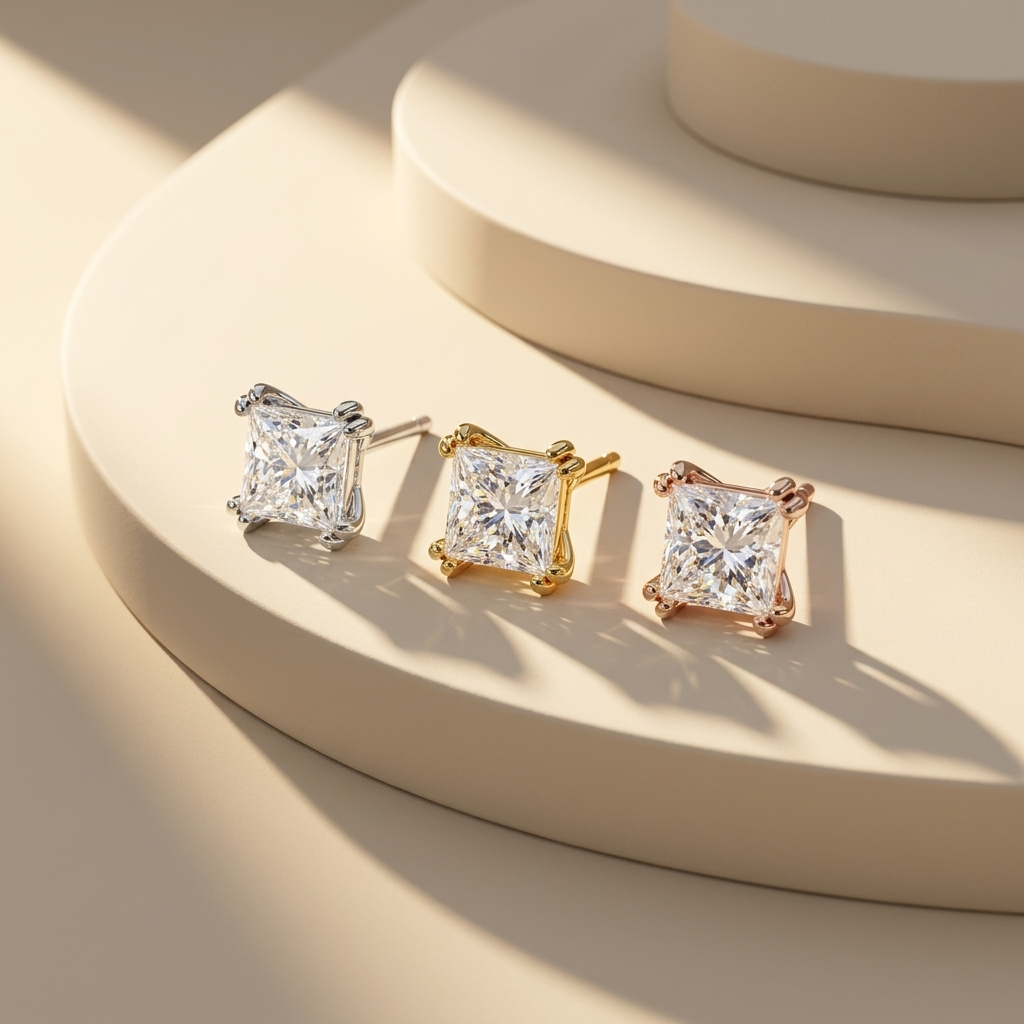 Princess Cut Diamond Stud Earrings Gold Color Set
Square Diamond Earrings In White Yellow Rose Gold
Princess Diamond Earrings With Four Prong Setting
Multi Color Princess Diamond Stud Earrings Display
Three Tone Princess Diamond Earrings Product View
Classic Princess Cut Diamond Earrings Collection
Fine Princess Diamond Stud Earrings Front Angle
Lab Grown Princess Diamond Earrings Gold Finish
Modern Square Diamond Stud Earrings Design View
Princess Diamond Earrings Pair Jewelry Showcase