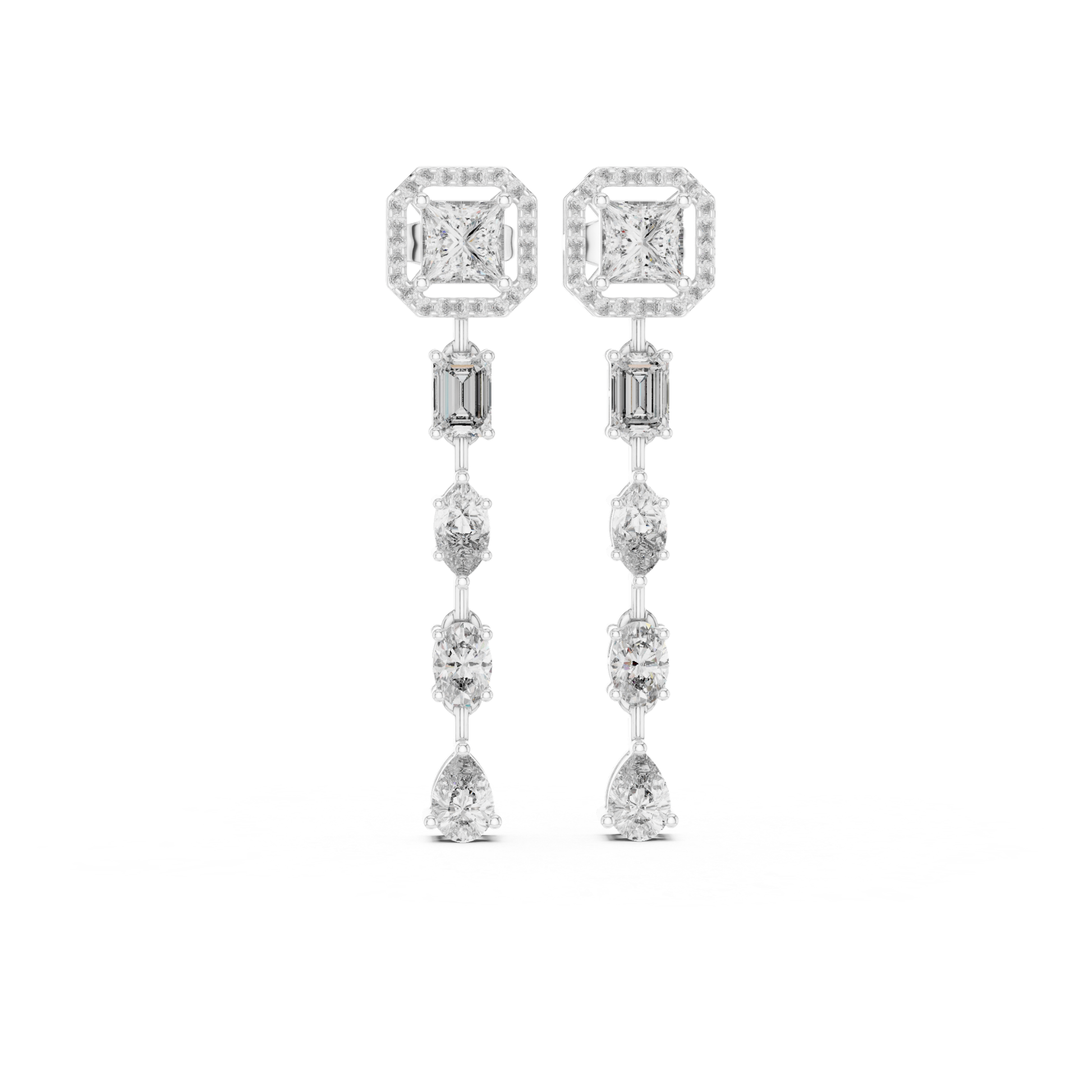 White gold princess cut diamond drop earrings
Halo diamond dangle earrings in white gold
Long diamond earrings with mixed stone cuts
White gold linear diamond drop earrings
Princess and pear diamond statement earrings
Elegant white gold diamond dangle earrings
Multi shape diamond drop earrings for women
Luxury halo diamond earrings in white gold
Modern geometric diamond drop earrings
White gold mixed cut diamond earrings