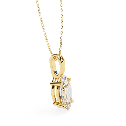 Marquise Solitaire Lab Grown Diamond Pendant | Fine 18K Gold