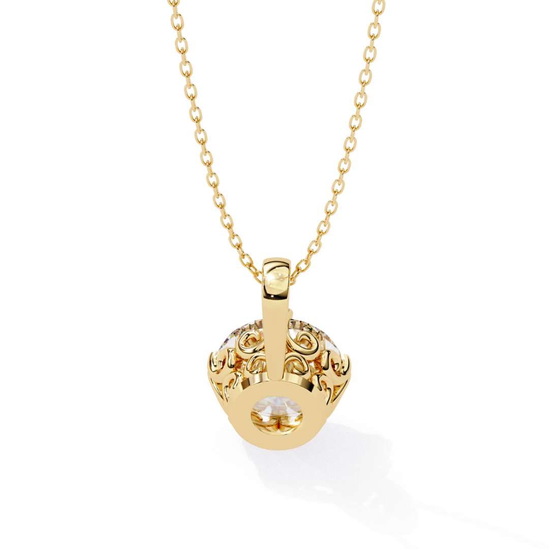 Classic Lab Grown Diamond Pendant | 18K Fine Gold Jewelry
