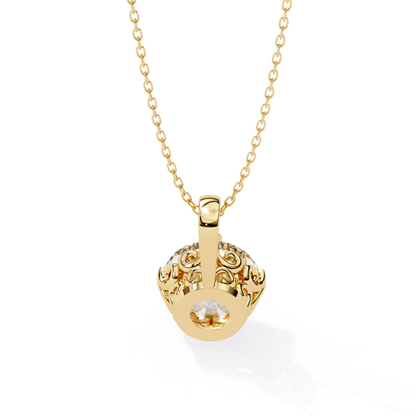 Classic Lab Grown Diamond Pendant | 18K Fine Gold Jewelry