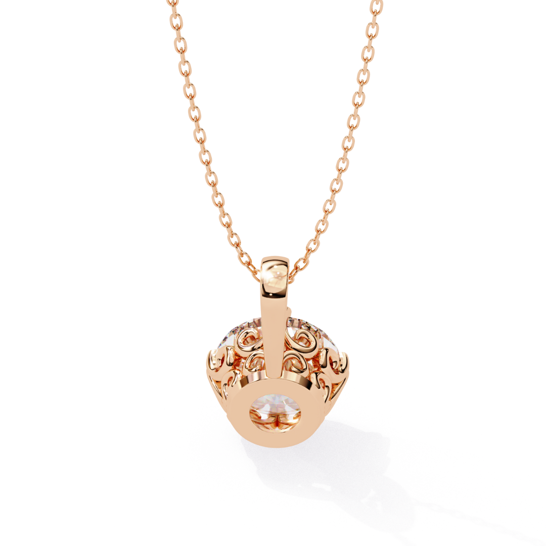 Classic Lab Grown Diamond Pendant | 18K Fine Gold Jewelry