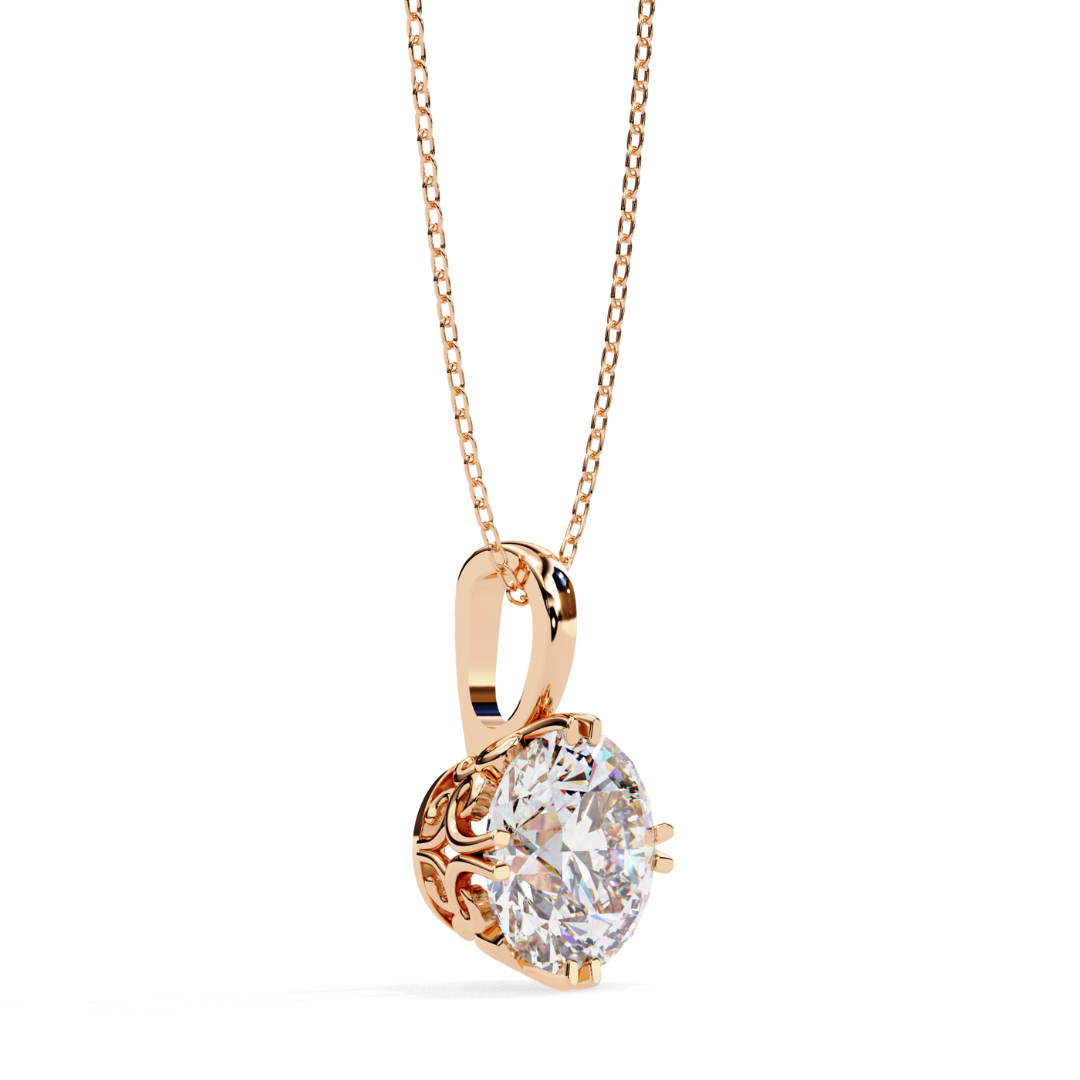 Classic Lab Grown Diamond Pendant | 18K Fine Gold Jewelry