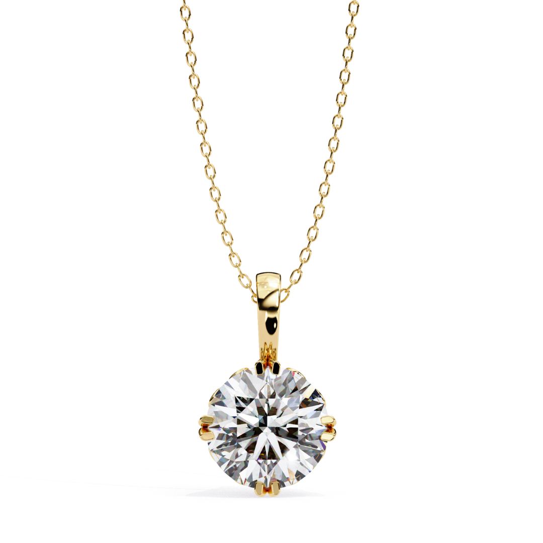 Classic Lab Grown Diamond Pendant | 18K Fine Gold Jewelry