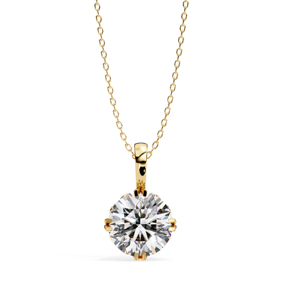 Classic Lab Grown Diamond Pendant | 18K Fine Gold Jewelry