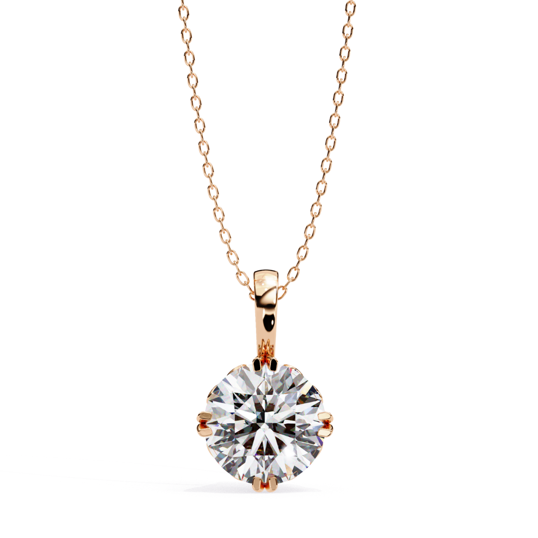 Classic Lab Grown Diamond Pendant | 18K Fine Gold Jewelry