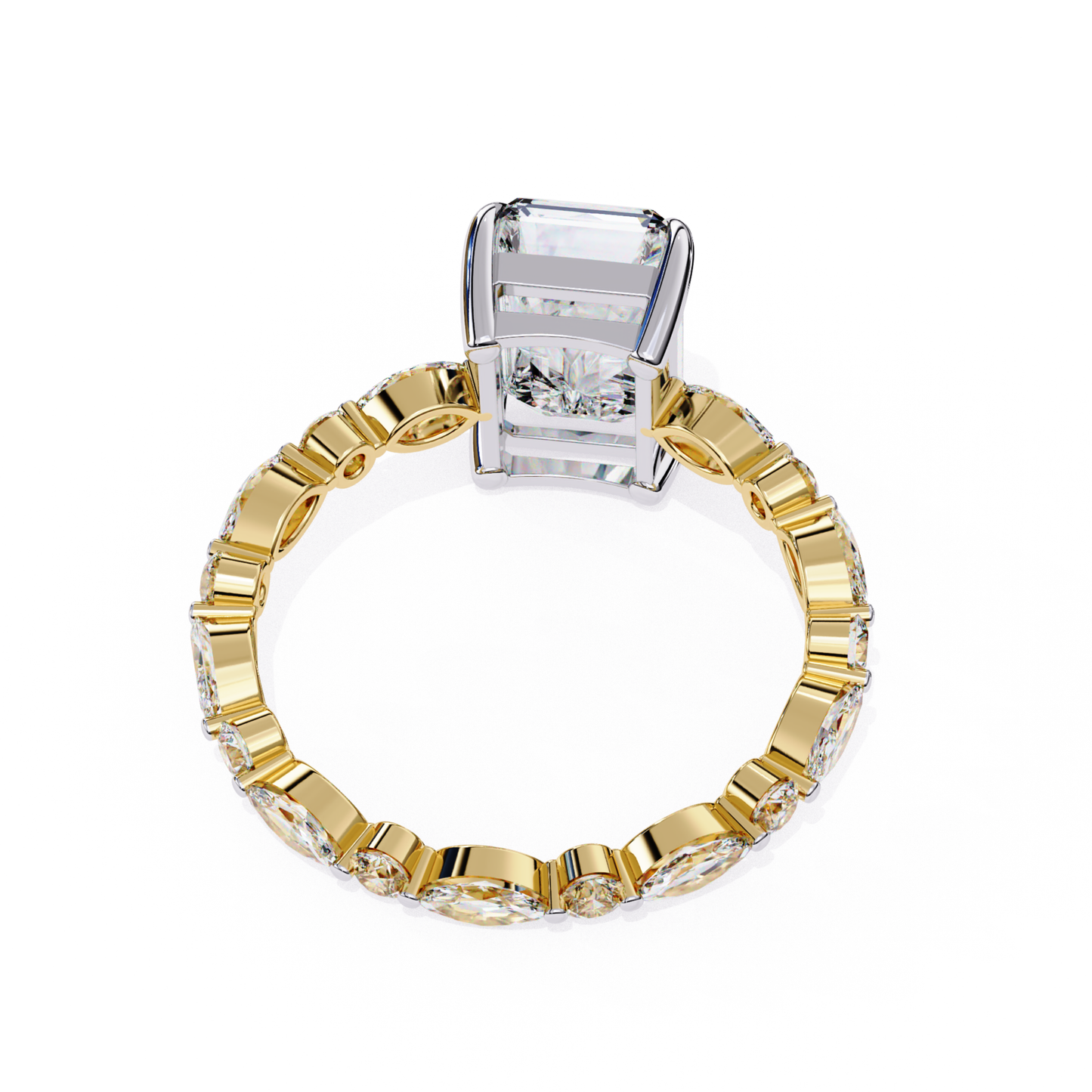 Radiant diamond yellow gold ring
Yellow gold radiant diamond band
Radiant cut diamond ring side view
Yellow gold ring with radiant center
Radiant diamond ring open gallery
Yellow gold radiant diamond setting
Radiant diamond ring rear view
Yellow gold band with radiant stone
Radiant cut diamond gold ring
Yellow gold radiant diamond ring