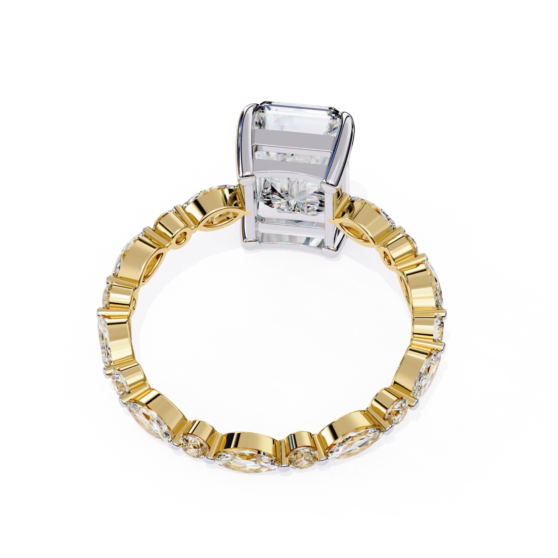 Radiant diamond yellow gold ring
Yellow gold radiant diamond band
Radiant cut diamond ring side view
Yellow gold ring with radiant center
Radiant diamond ring open gallery
Yellow gold radiant diamond setting
Radiant diamond ring rear view
Yellow gold band with radiant stone
Radiant cut diamond gold ring
Yellow gold radiant diamond ring