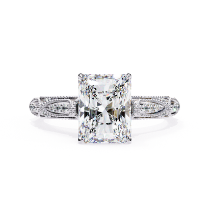 Radiant Diamond Vintage Milgrain Ring In White Gold
Radiant Cut Diamond Ring With Vintage Side Details
White Gold Radiant Solitaire Ring With Milgrain Band
Radiant Diamond Ring With Marquise Accent Details
Vintage Radiant Diamond Ring Front View
Radiant Cut Diamond Ring With Decorative Shank
White Gold Radiant Ring With Bead Detailing
Radiant Solitaire Ring With Vintage Inspired Band
Radiant Diamond Statement Ring In White Gold
Ornate Radiant Diamond Ring With Milgrain Design