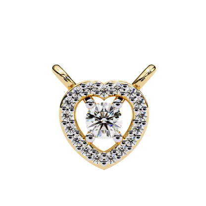 Rose gold heart pendant with a floating round center diamond
Open heart necklace featuring a pavé diamond halo design
Elegant heart pendant showcasing a brilliant solitaire within a diamond frame
Fine rose gold necklace with a sparkling open heart diamond motif
Delicate heart shaped pendant accented by a luminous pavé border
Brilliant round diamond pendant suspended inside an open heart setting
Romantic rose gold pendant with a halo heart and floating center stone
Contemporary heart necklace featuring polis