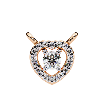 Rose gold heart halo pendant with floating round diamond
Open heart pendant with pavé diamond halo
Rose gold pendant with round diamond center
Diamond heart pendant in polished rose gold
Floating round diamond heart necklace
Rose gold heart pendant with diamond halo
Elegant heart pendant with brilliant diamonds
Pavé heart pendant with solitaire diamond
Classic rose gold diamond heart pendant
Heart halo necklace with round brilliant diamond