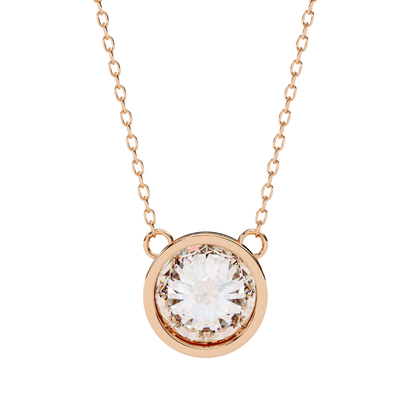 Rear look of yellow gold diamond necklace