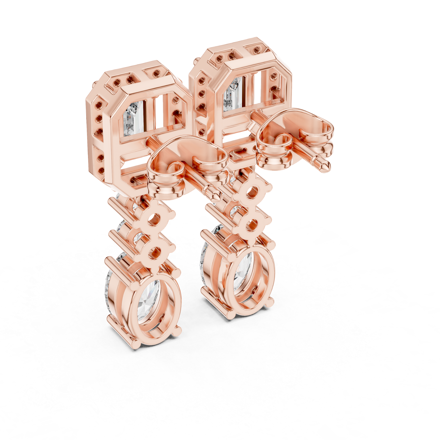 Back angle diamond drop earrings in rose gold
Rose gold emerald halo diamond earrings rear angle
Back side geometric diamond dangle earrings
Oval diamond drop earrings back profile in rose gold
Rose gold multi stone diamond earrings rear view
Emerald cut halo diamond drop earrings back angle
Luxury rose gold diamond dangle earrings
Open gallery diamond drop earrings in rose gold
Rear profile oval and emerald diamond earrings
Rose gold prong set diamond drop earrings back side