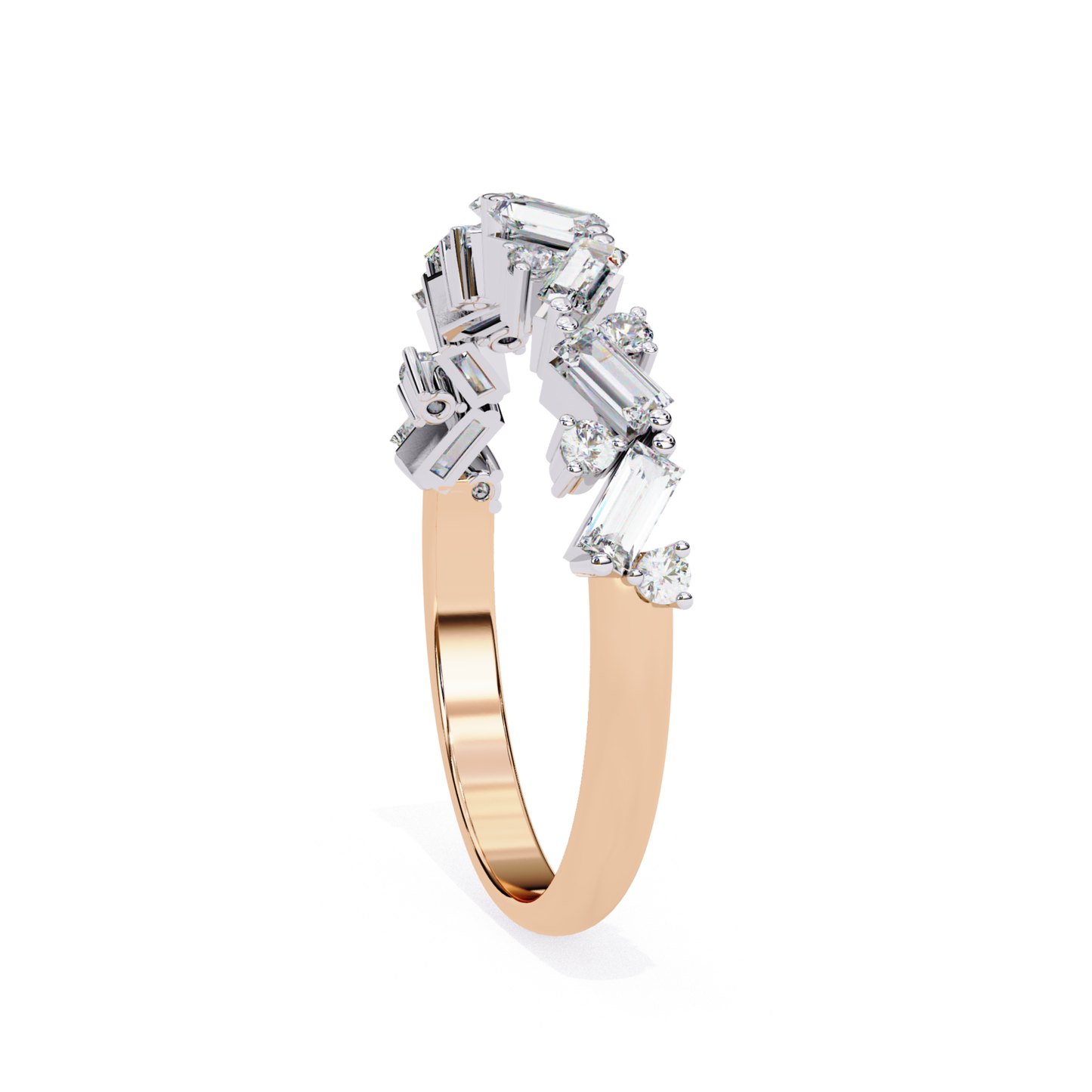 Side view of rose gold chevron mixed cut diamond band
Rose gold V shaped band with baguette and round diamonds side profile
Luxury rose gold chevron diamond ring side angle
Fine jewelry mixed cut diamond wishbone band in rose gold side view
Elegant rose gold contour diamond band side profile
Premium rose gold chevron anniversary band with mixed cut diamonds
Designer rose gold V shaped diamond stacking ring side detail
Modern rose gold mixed shape diamond band side angle
Timeless rose gold chevron diamond we