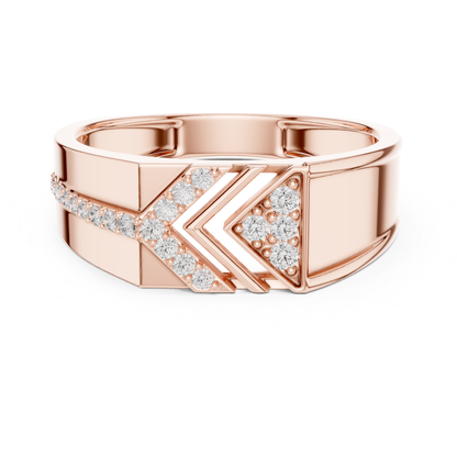 Rose gold arrow pattern ring with diamonds
Modern rose gold band featuring diamond design
Wide rose gold ring with geometric diamonds
Contemporary arrow style rose gold diamond ring
Rose gold luxury band with diamond accents
Bold geometric rose gold ring with diamonds
Elegant rose gold fashion ring with pave diamonds
Rose gold statement band design with diamonds
Rose gold angular pattern ring with diamonds
Designer rose gold ring with diamond details