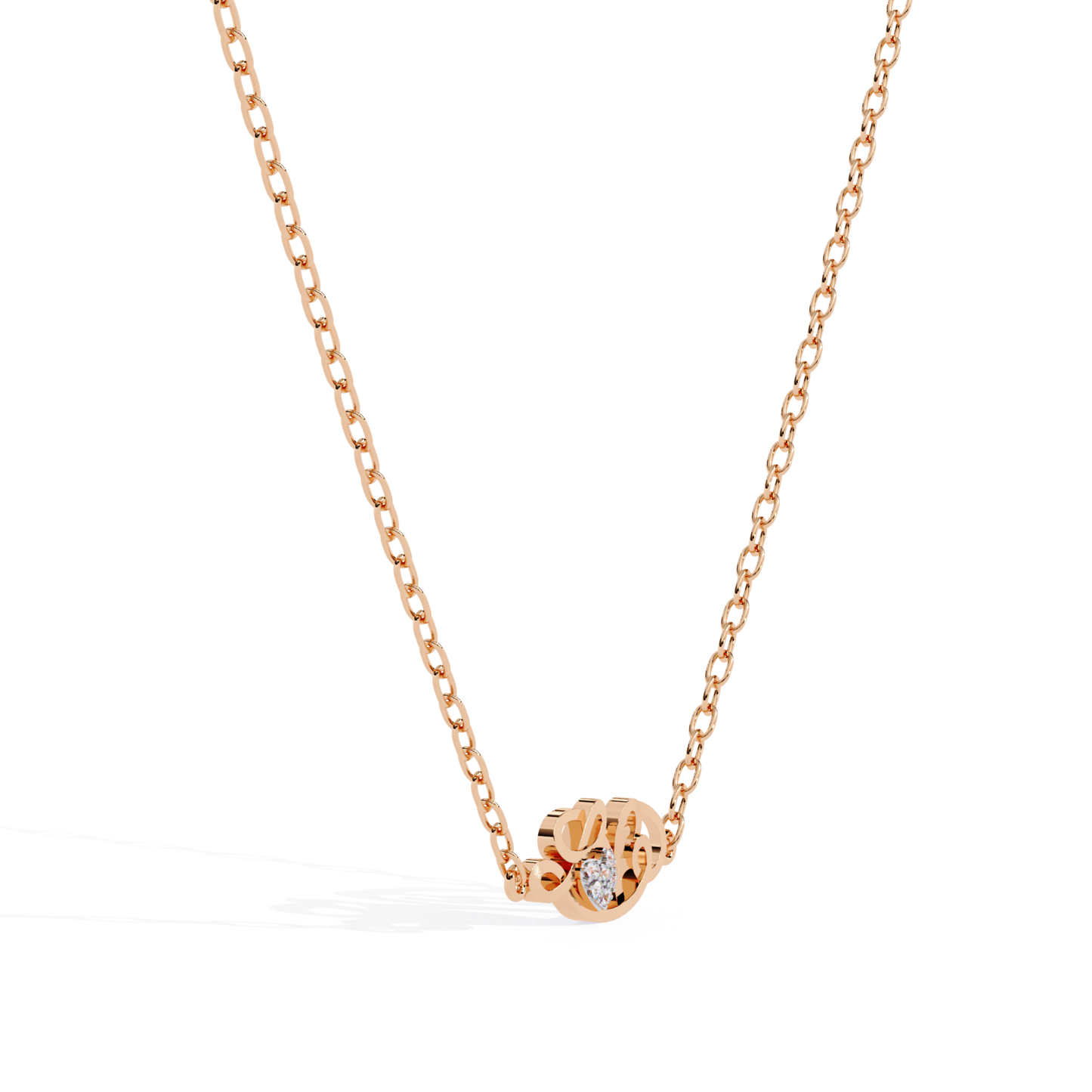 Angled rose gold diamond initial necklace
Side profile rose gold initial pendant
Close angle polished diamond letter necklace
Curved initial pendant angled perspective
Decorative rose gold necklace captured side
Fine chain diamond initial pendant angle
Polished initial charm necklace angled
Elegant rose gold pendant highlighting diamond setting
Contemporary initial necklace shown side angle
Detailed perspective rose gold initial pendant