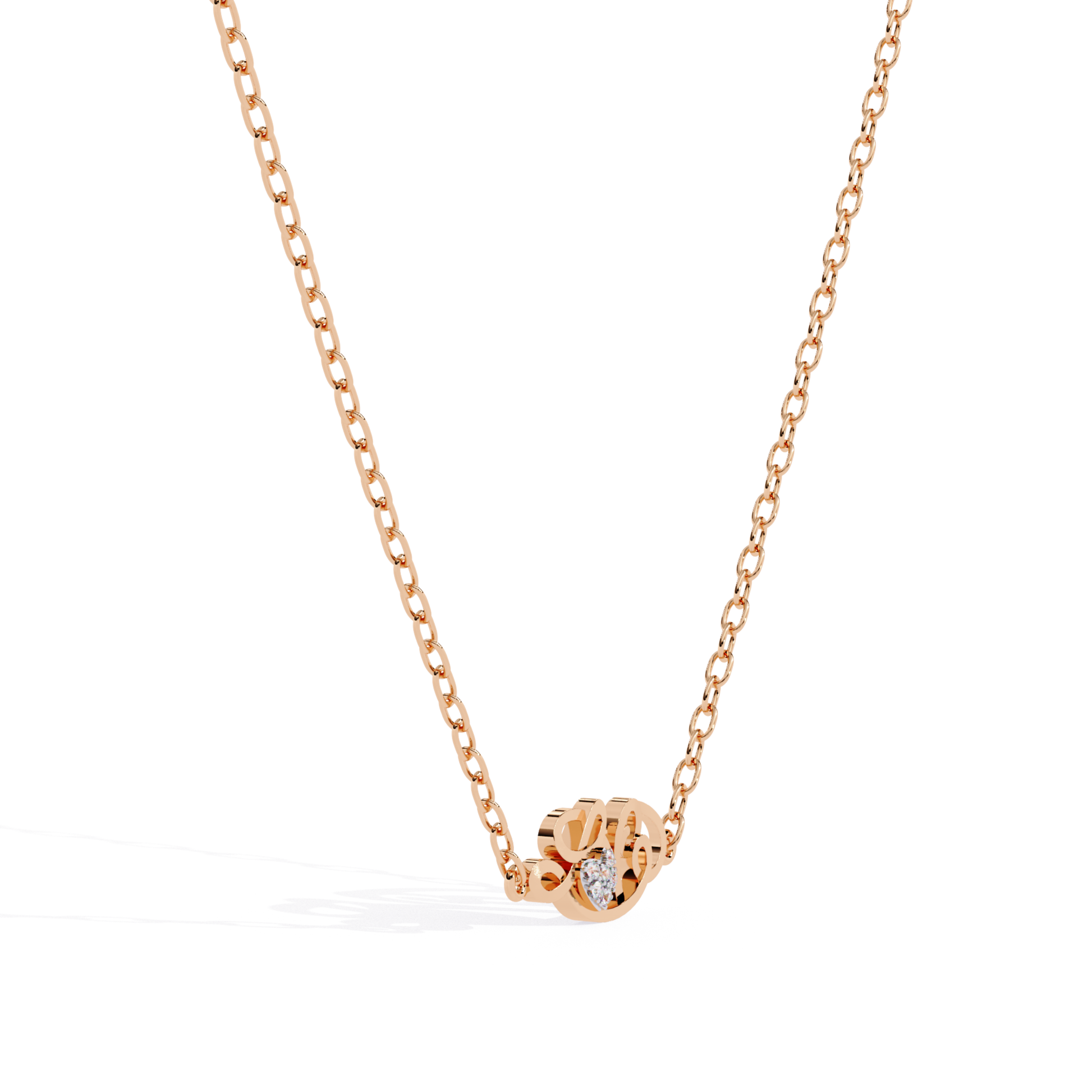 Angled rose gold diamond initial necklace
Side profile rose gold initial pendant
Close angle polished diamond letter necklace
Curved initial pendant angled perspective
Decorative rose gold necklace captured side
Fine chain diamond initial pendant angle
Polished initial charm necklace angled
Elegant rose gold pendant highlighting diamond setting
Contemporary initial necklace shown side angle
Detailed perspective rose gold initial pendant