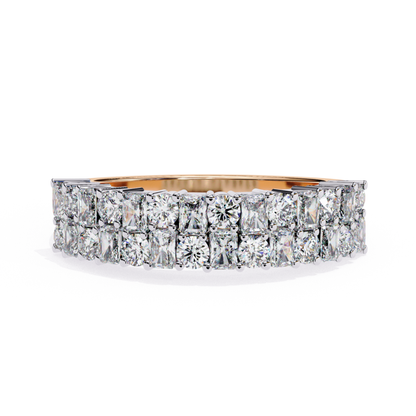 Rose gold double row princess diamond band
Luxury double row princess cut diamond band in rose gold
Elegant two row princess diamond band with shared prong setting
Fine jewelry rose gold double row princess diamond band close up
Sparkling rose gold double row diamond band
Premium princess cut diamond band for women
Designer rose gold double row princess diamond band
Modern rose gold princess cut diamond band
Timeless double row princess diamond band in rose gold
Classic rose gold double row princess diamond