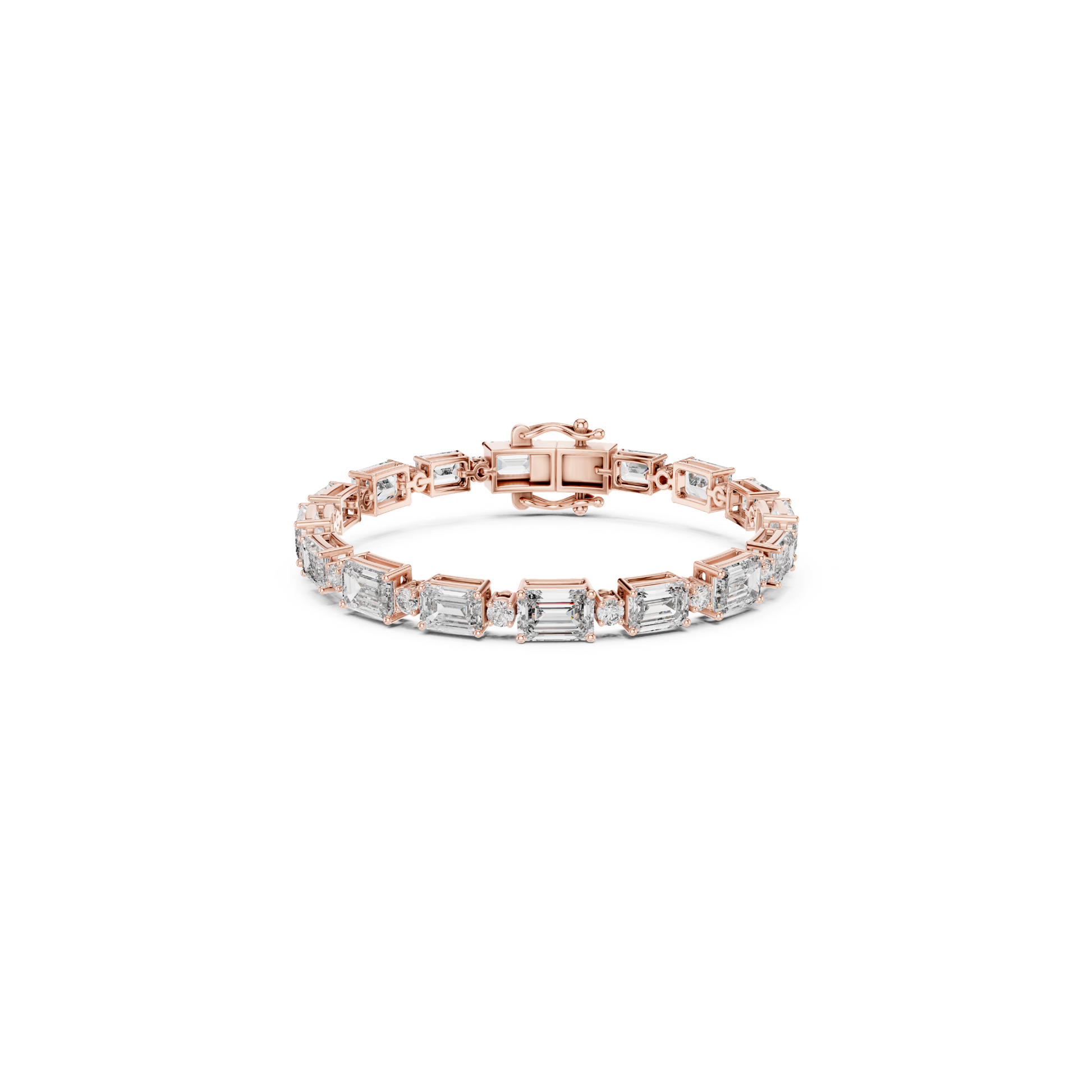 Rose gold emerald and round diamond tennis bracelet
Emerald cut diamonds with round accent stones bracelet
Rose gold mixed shape diamond bracelet
Emerald and round diamond line bracelet
Rose gold bracelet with step cut diamonds
Diamond tennis bracelet with emerald and round stones
Rose gold geometric diamond bracelet design
Emerald shape diamond bracelet with round accents
Mixed cut diamond bracelet in rose gold
Rose gold emerald and round diamond jewelry bracelet