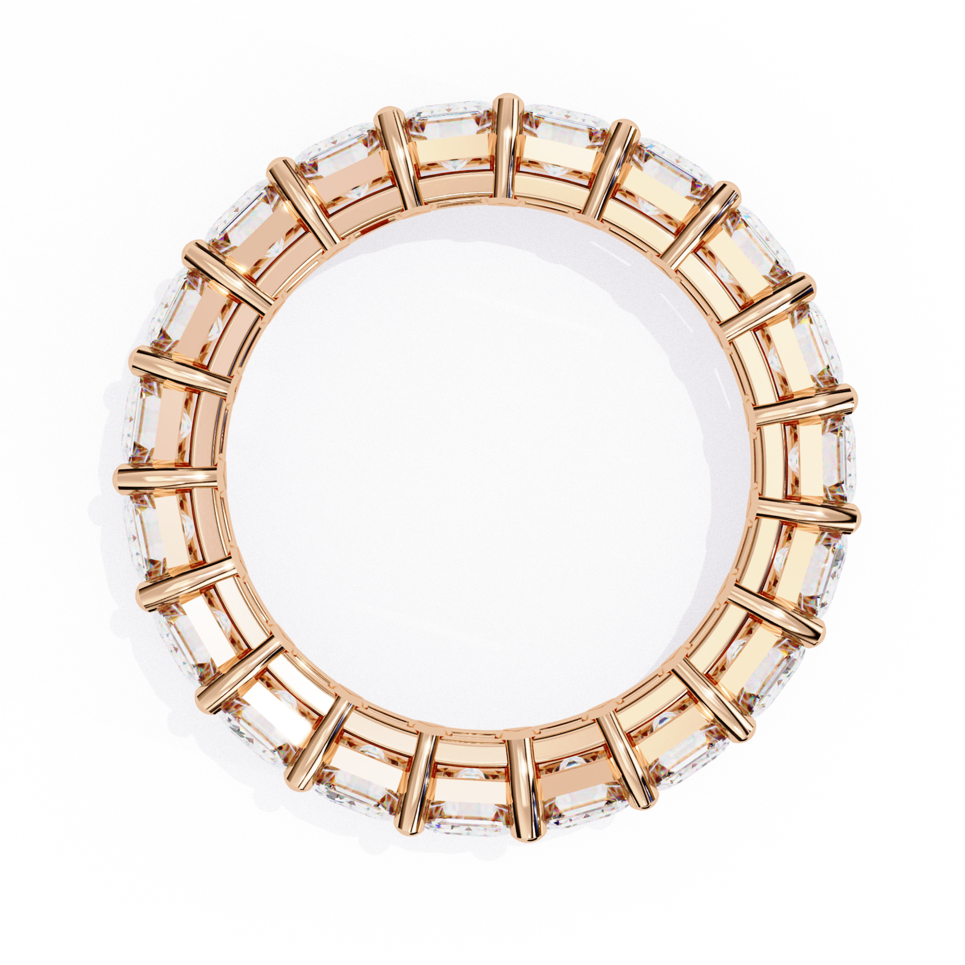 Rose gold eternity ring with emerald diamonds
Emerald diamonds in a rose gold band
Rose gold band with emerald diamonds
Top view of rose gold diamond eternity ring
Close up of rose gold band with emerald diamonds
Side view of rose gold eternity ring
Polished rose gold eternity band with diamonds
Rose gold band with continuous emerald diamonds
Elegant rose gold ring with emerald diamonds
Classic rose gold eternity ring with diamonds